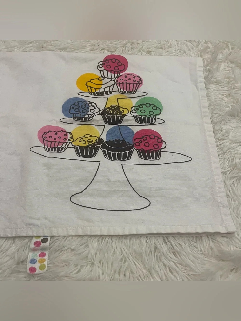 IKEA Etty Cupcake Theme Cotton Towel white